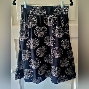 Black and White Patterned Women's Skirt